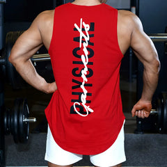 New Summer Sports Tank Top Men's Camshoulder Sleeveless Top Trendy Brand Ins Muscle American Dog Training Iron Large Size