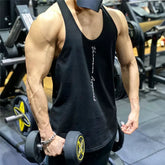 Sports vest, men's sleeveless top, camisole, fitness suit, muscle massage, iron dog, elastic quick drying, cross shaped breathable trendy brand