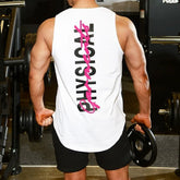 New Summer Sports Tank Top Men's Camshoulder Sleeveless Top Trendy Brand Ins Muscle American Dog Training Iron Large Size