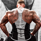 New sports vest men's tight fitting clothes fitness international quick drying clothes muscle massage iron American elastic sleeveless plus size trend