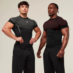 Sports Short sleeved Men's T-shirt Fitness Quick drying Breathable American Trendy Brand Muscle Brushing Iron Cuffs Round Neck Insert Shoulder Sleeve