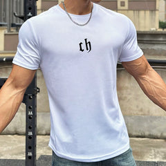 Mesh quick drying breathable sports short sleeved men's T-shirt, running training, muscle fitness, basketball, iron dog, brother trendy brand