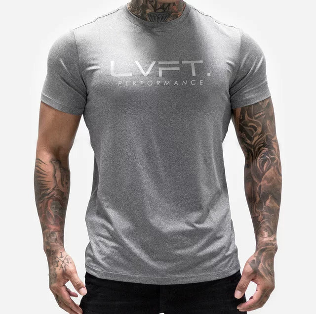Summer new sports men's short sleeved T-shirt muscle fitness clothes, iron dog brothers, Meichao brand running training basketball