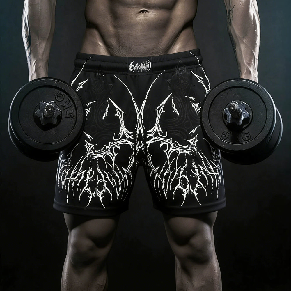 Sports shorts for men, quarter and five inch shorts, quick drying, breathable, elastic, running, exercise, squat, fitness, muscle building, American fashion brand