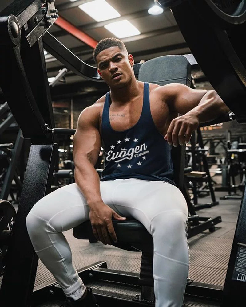 Muscle fitness clothing, men's sports vest, sleeveless, breathable, elastic, dog fashion brand equipment, training, running, summer new style