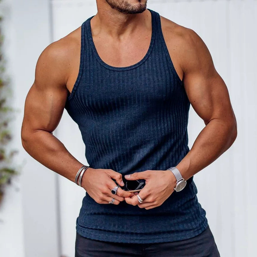 Sports vest men's fitness suit quick drying elastic cross shaped suspender fitness training, iron dog brother trendy brand plus size