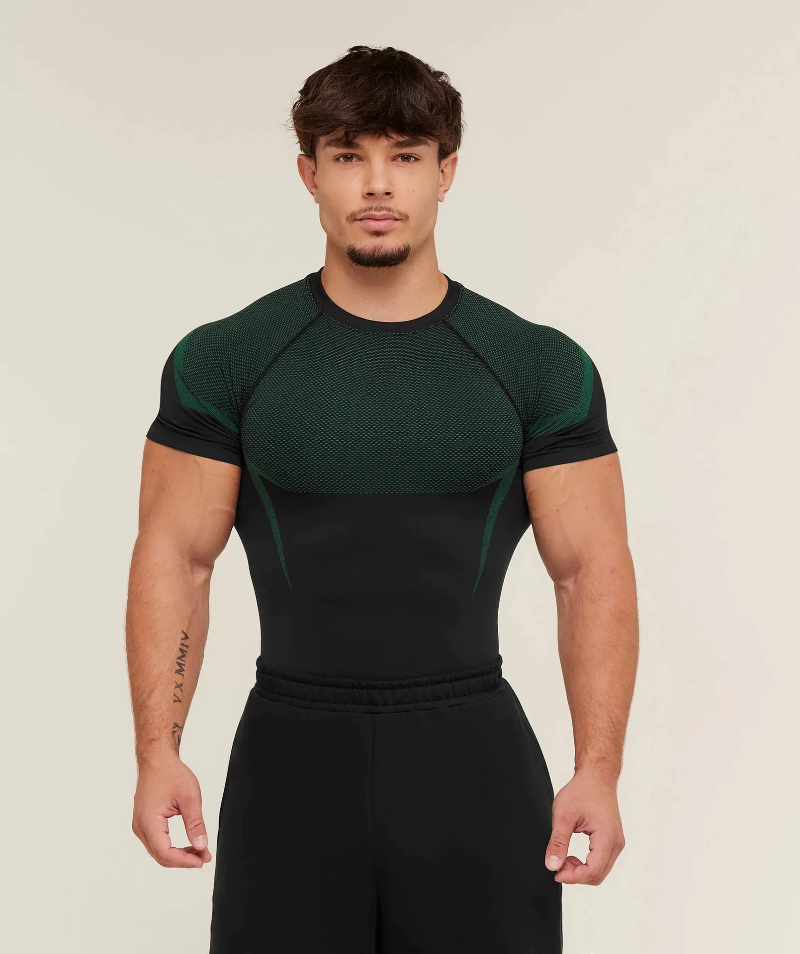 Sports Short sleeved Men's T-shirt Fitness Quick drying Breathable American Trendy Brand Muscle Brushing Iron Cuffs Round Neck Insert Shoulder Sleeve