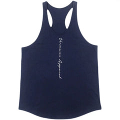 Sports vest, men's sleeveless top, camisole, fitness suit, muscle massage, iron dog, elastic quick drying, cross shaped breathable trendy brand