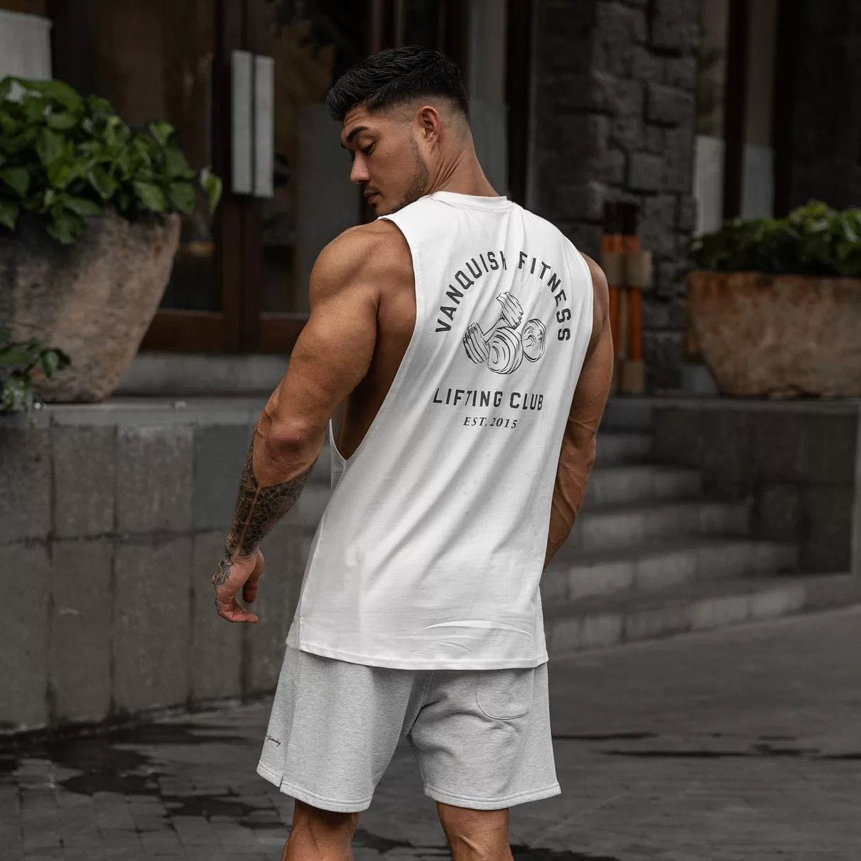 Sports vest, men's camisole, sleeveless vest, T-shirt, loose trendy brand, running, fitness, muscle training, iron dog brother training