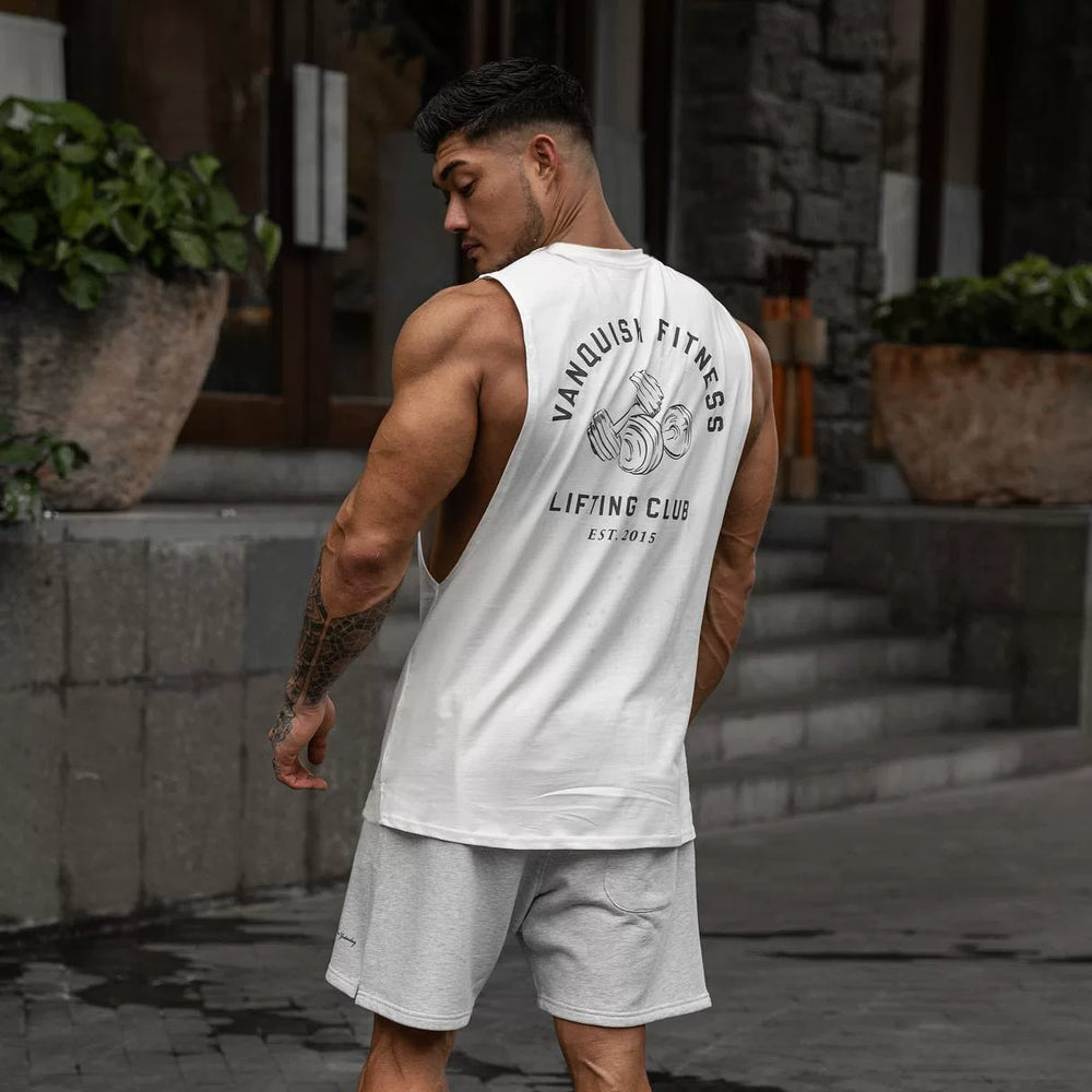 Sports vest, men's camisole, sleeveless vest, T-shirt, loose trendy brand, running, fitness, muscle training, iron dog brother training