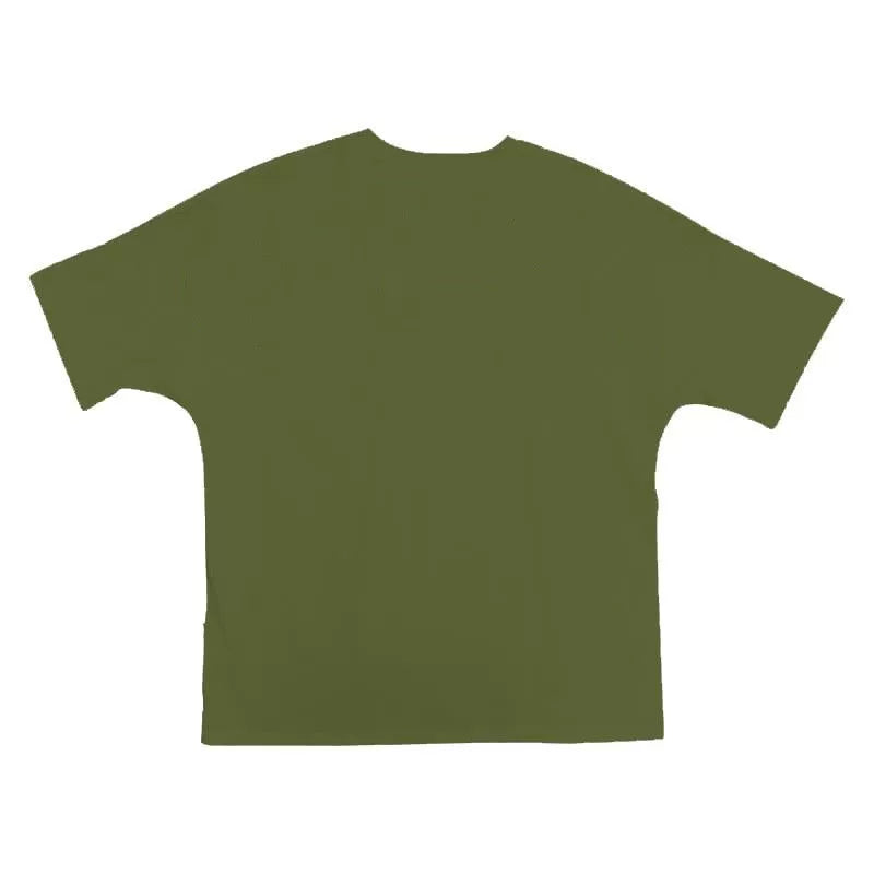 Sports short sleeved men's T-shirt loose fit fitness international solid color Korean version European and American style muscle rolling iron dog American trend plus size