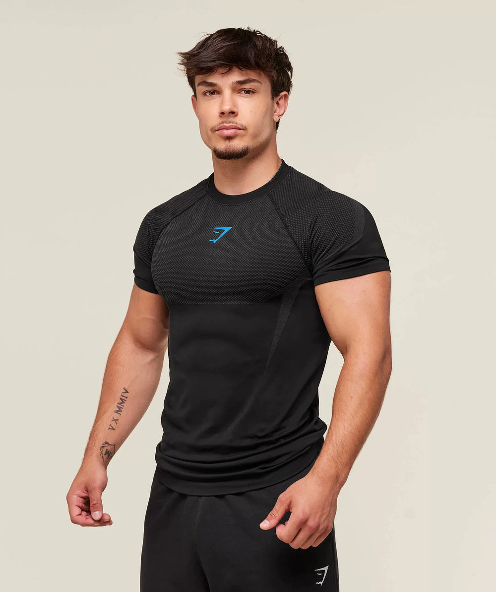 Sports Short sleeved Men's T-shirt Fitness Quick drying Breathable American Trendy Brand Muscle Brushing Iron Cuffs Round Neck Insert Shoulder Sleeve