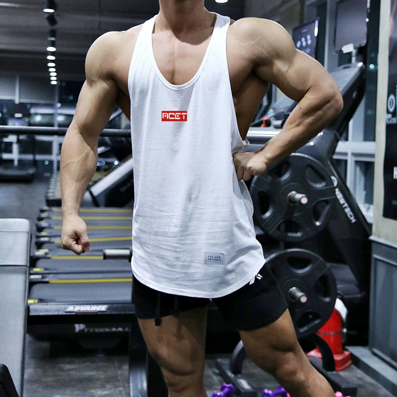 Fitness International's new sports and fitness vest, men's trendy brand sleeveless top, muscle type breathable iron training