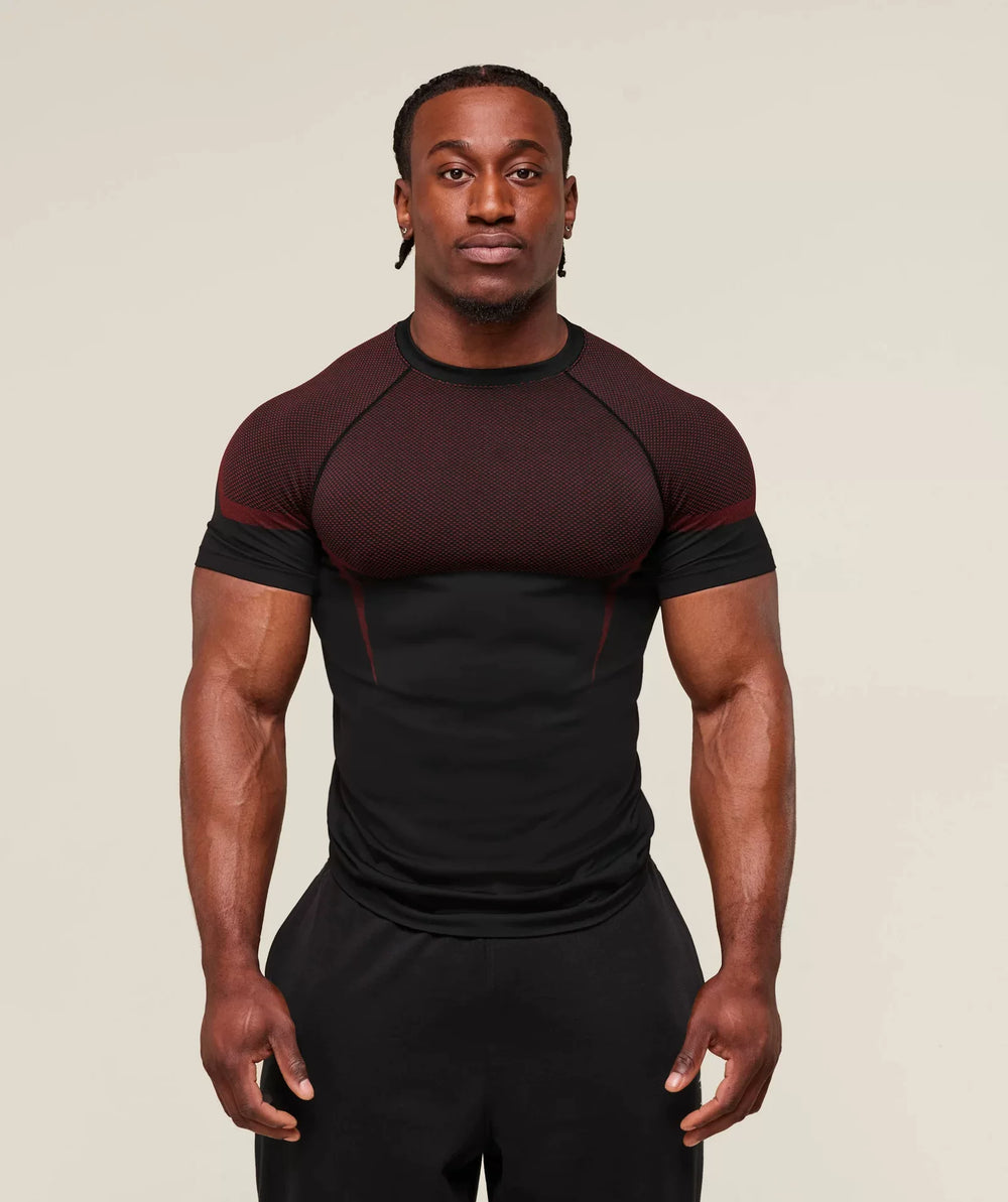 Sports Short sleeved Men's T-shirt Fitness Quick drying Breathable American Trendy Brand Muscle Brushing Iron Cuffs Round Neck Insert Shoulder Sleeve