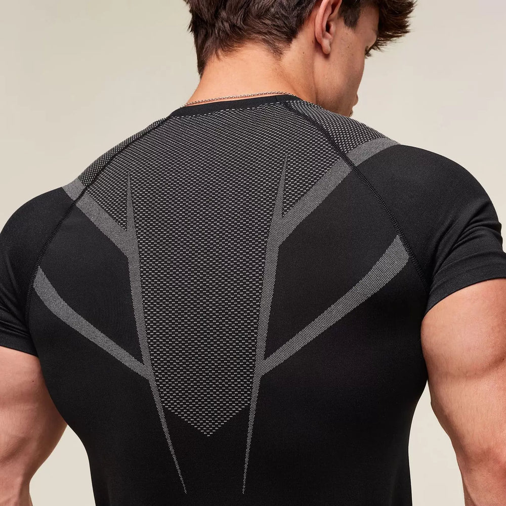 Sports Short sleeved Men's T-shirt Fitness Quick drying Breathable American Trendy Brand Muscle Brushing Iron Cuffs Round Neck Insert Shoulder Sleeve