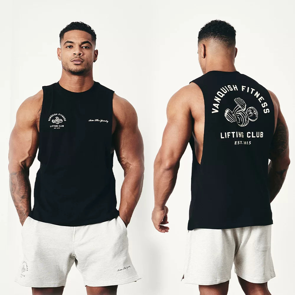 Sports vest, men's camisole, sleeveless vest, T-shirt, loose trendy brand, running, fitness, muscle training, iron dog brother training