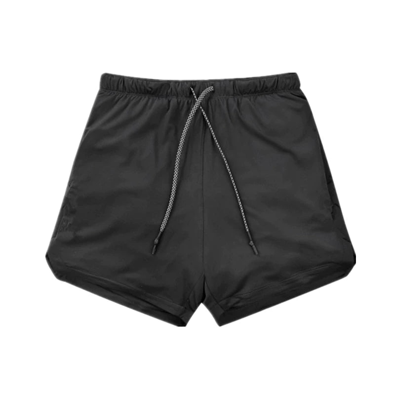 Solid color new sports pants men's mid length pants five quarter length pants fitness pants quick drying breathable elastic muscle shorts trendy plus size