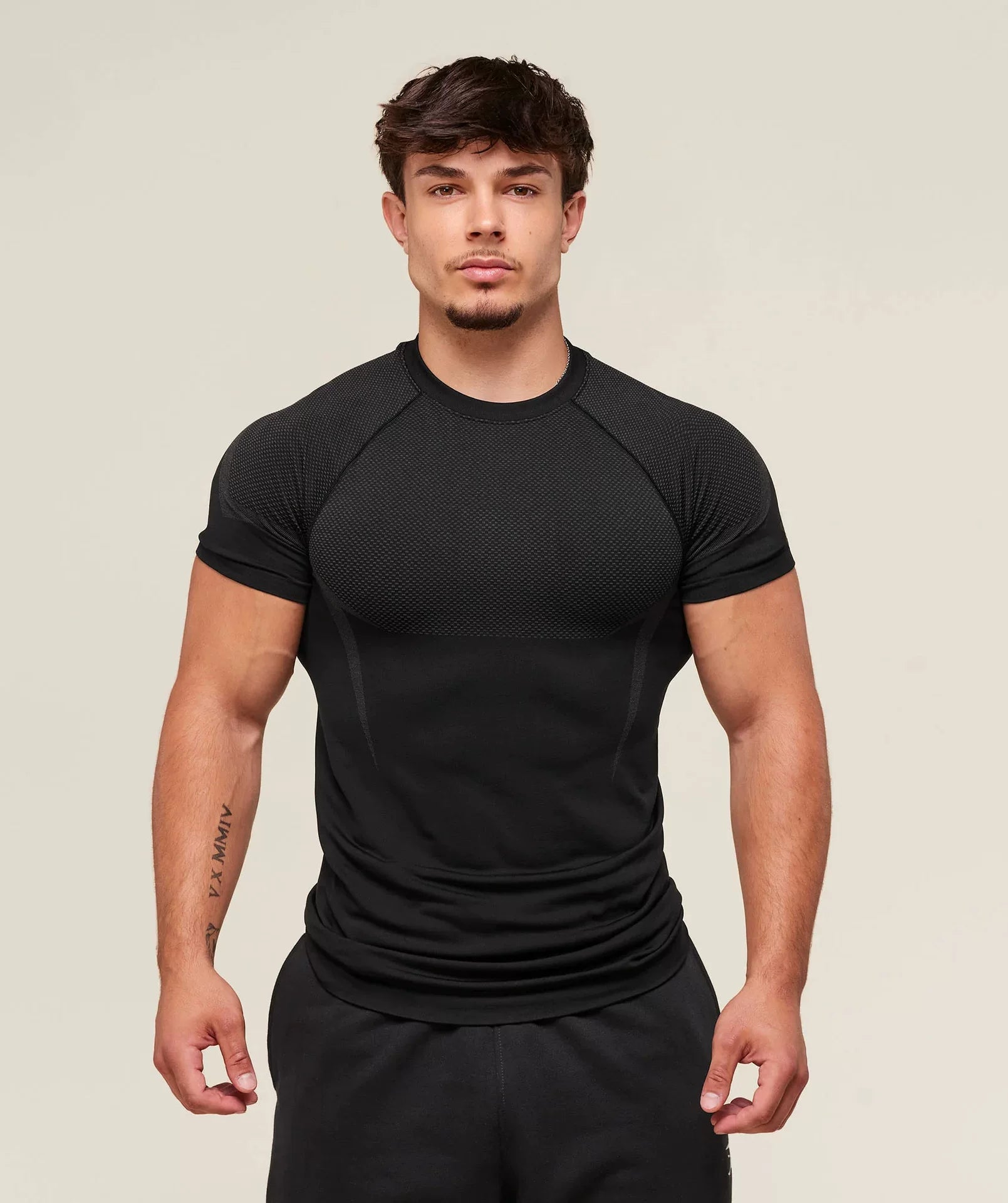 Sports Short sleeved Men's T-shirt Fitness Quick drying Breathable American Trendy Brand Muscle Brushing Iron Cuffs Round Neck Insert Shoulder Sleeve