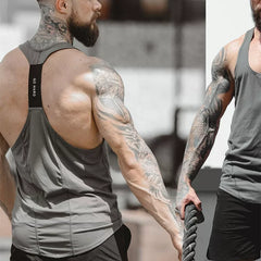 Sports and fitness clothing, men's vest, cross shaped camisole, sleeveless equipment, training, running, tight fitting, quick drying, elastic, plus size trend