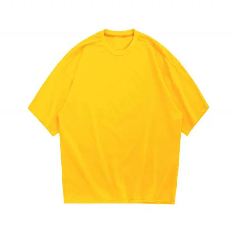 Sports short sleeved men's T-shirt loose fit fitness international solid color Korean version European and American style muscle rolling iron dog American trend plus size