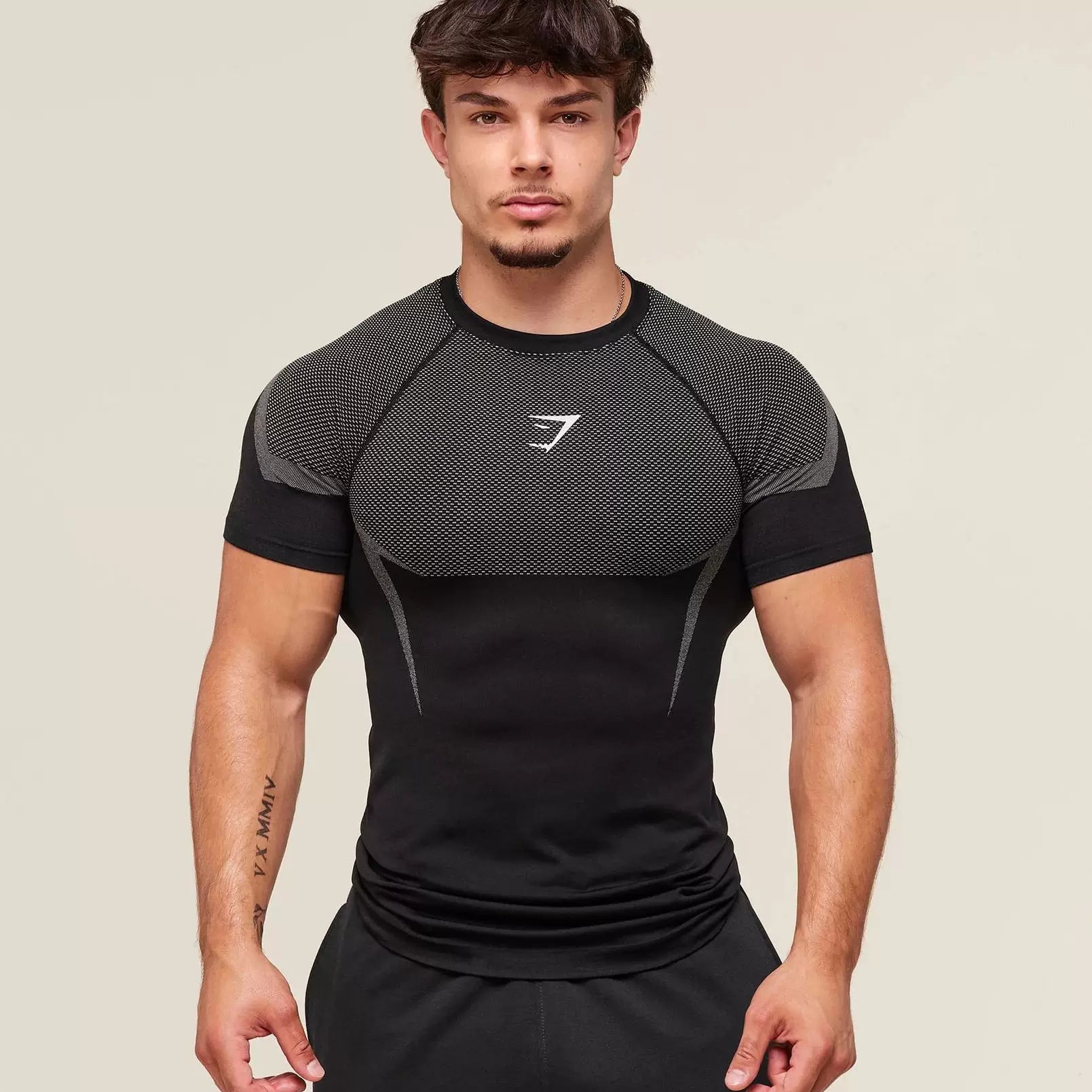Sports Short sleeved Men's T-shirt Fitness Quick drying Breathable American Trendy Brand Muscle Brushing Iron Cuffs Round Neck Insert Shoulder Sleeve