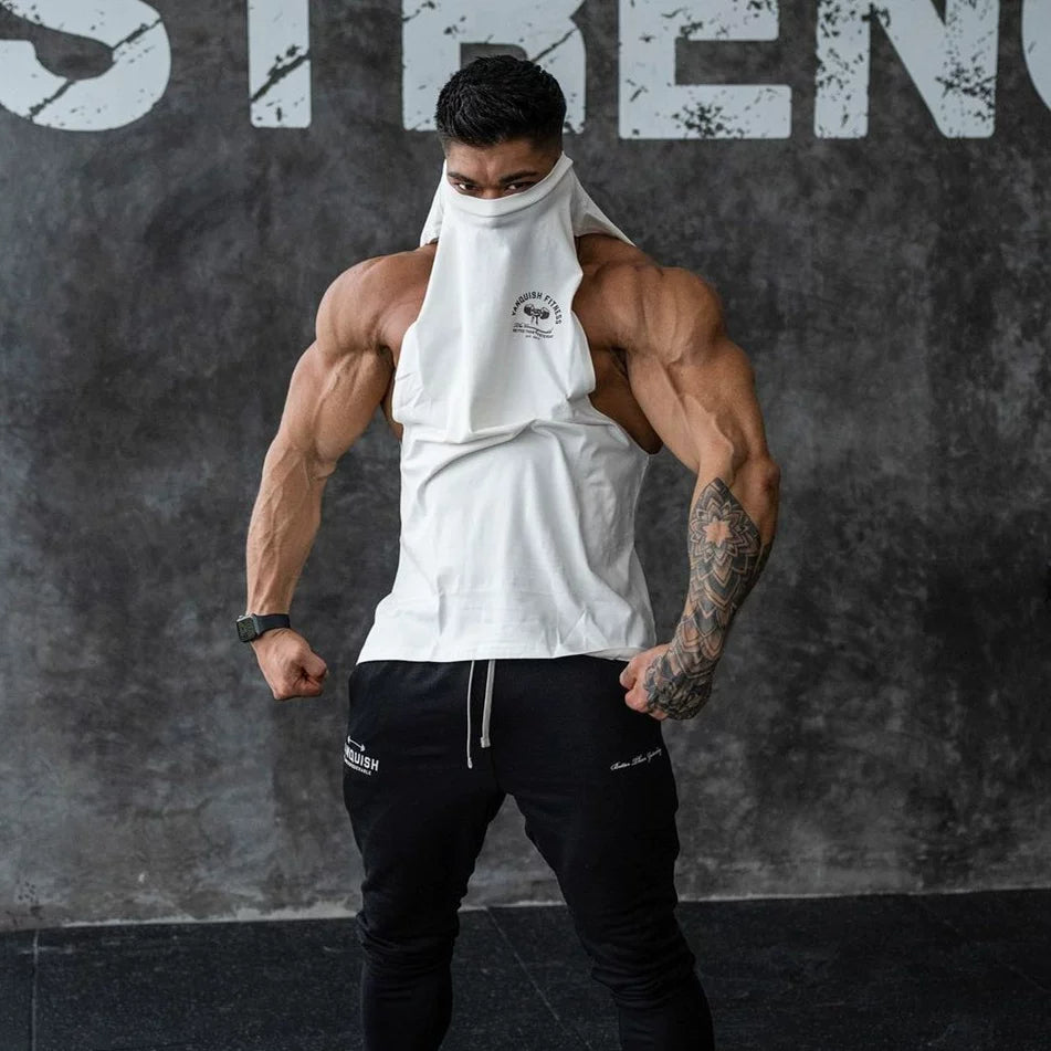 Summer new sports vest men's shoulder loose sleeveless trendy brand casual running muscle fitness iron dog brothers