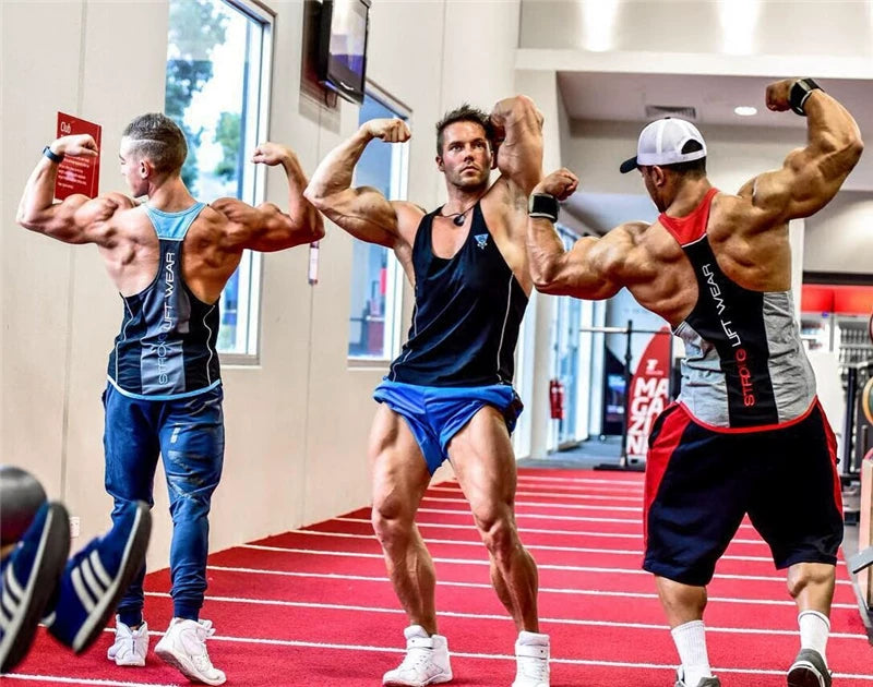 New sports vest men's tight fitting clothes fitness international quick drying clothes muscle massage iron American elastic sleeveless plus size trend