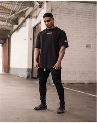 Fitness International Sports Short sleeved Men's T-shirt Loose Trendy Brand Muscle Type American Dog Running Elastic Cotton European Edition Large