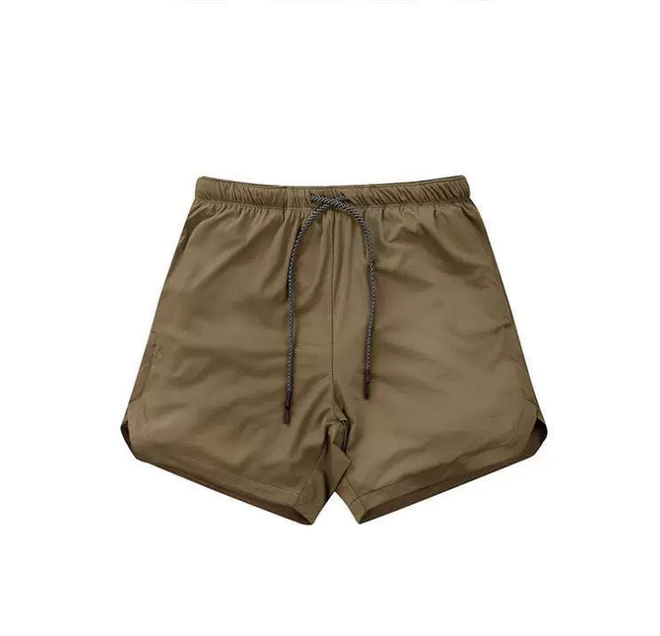Solid color new sports pants men's mid length pants five quarter length pants fitness pants quick drying breathable elastic muscle shorts trendy plus size