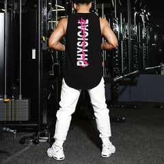 New Summer Sports Tank Top Men's Camshoulder Sleeveless Top Trendy Brand Ins Muscle American Dog Training Iron Large Size