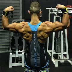 New sports vest men's tight fitting clothes fitness international quick drying clothes muscle massage iron American elastic sleeveless plus size trend
