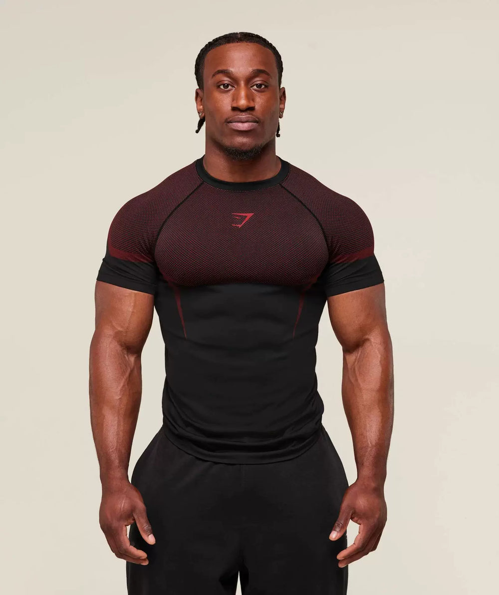 Sports Short sleeved Men's T-shirt Fitness Quick drying Breathable American Trendy Brand Muscle Brushing Iron Cuffs Round Neck Insert Shoulder Sleeve