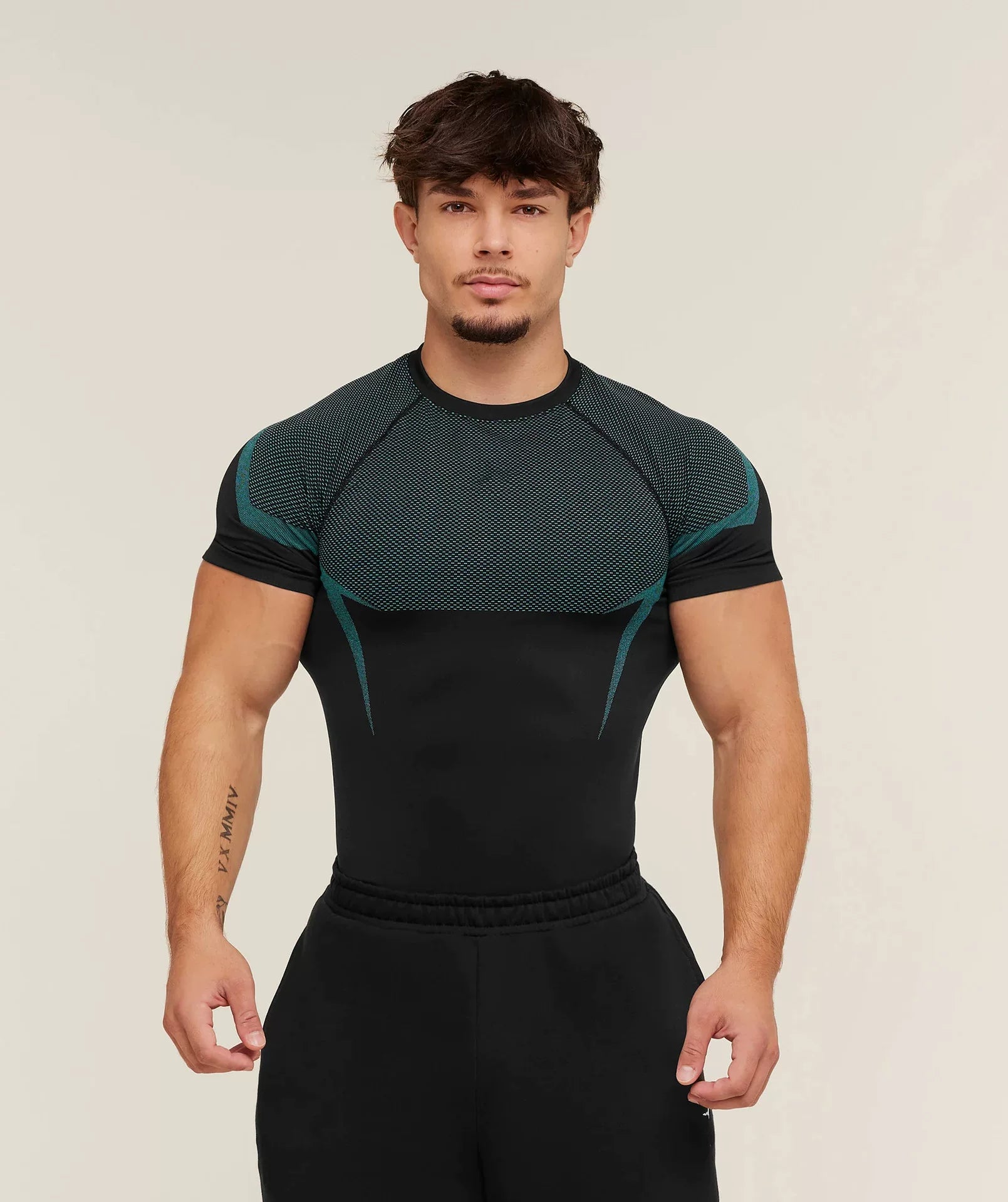 Sports Short sleeved Men's T-shirt Fitness Quick drying Breathable American Trendy Brand Muscle Brushing Iron Cuffs Round Neck Insert Shoulder Sleeve