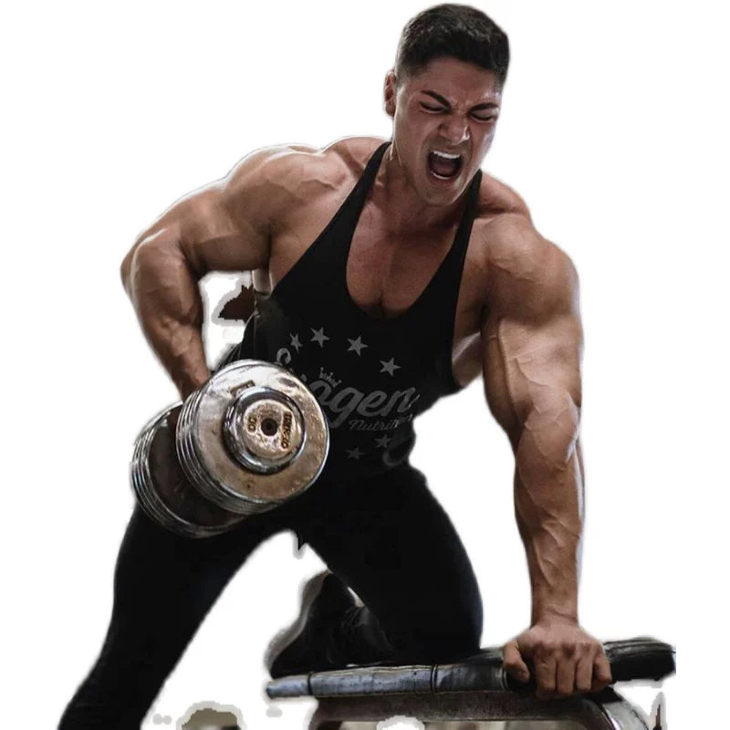 Muscle fitness clothing, men's sports vest, sleeveless, breathable, elastic, dog fashion brand equipment, training, running, summer new style