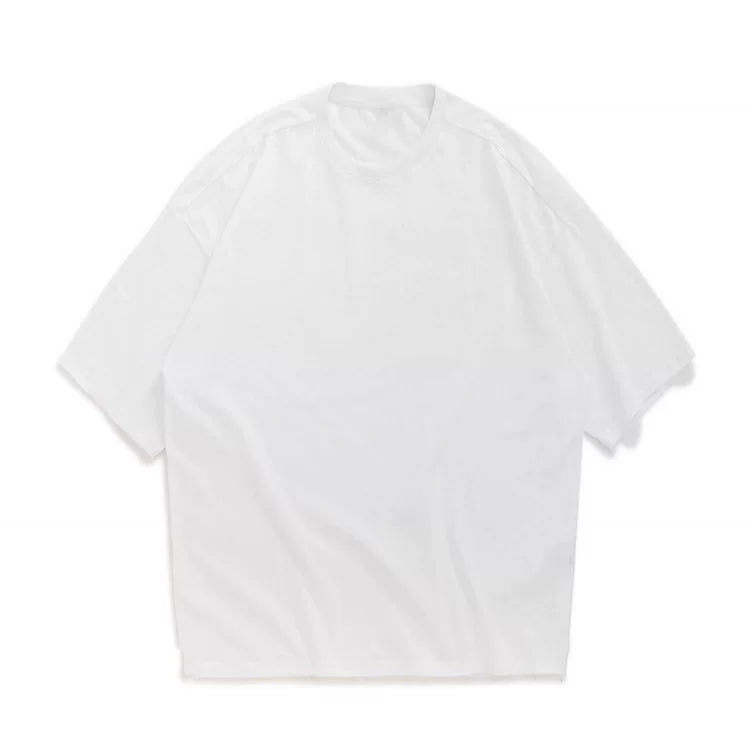 Sports short sleeved men's T-shirt loose fit fitness international solid color Korean version European and American style muscle rolling iron dog American trend plus size
