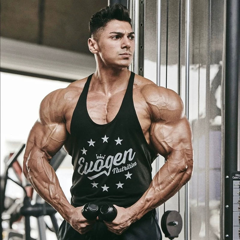 Muscle fitness clothing, men's sports vest, sleeveless, breathable, elastic, dog fashion brand equipment, training, running, summer new style