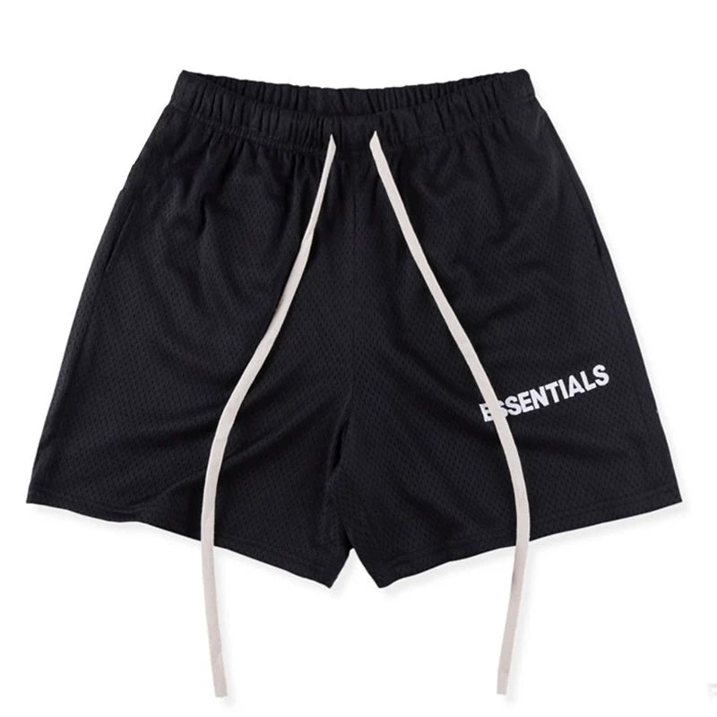 Sports pants, men's shorts, mid length pants, five quarter length pants, breathable, quick drying, elastic, fitness muscle, American fashion brand lining, large size