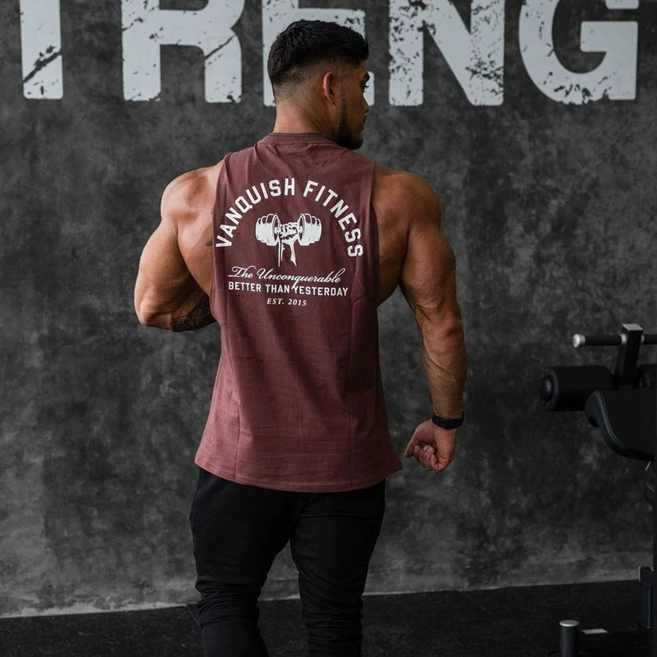 Summer new sports vest men's shoulder loose sleeveless trendy brand casual running muscle fitness iron dog brothers