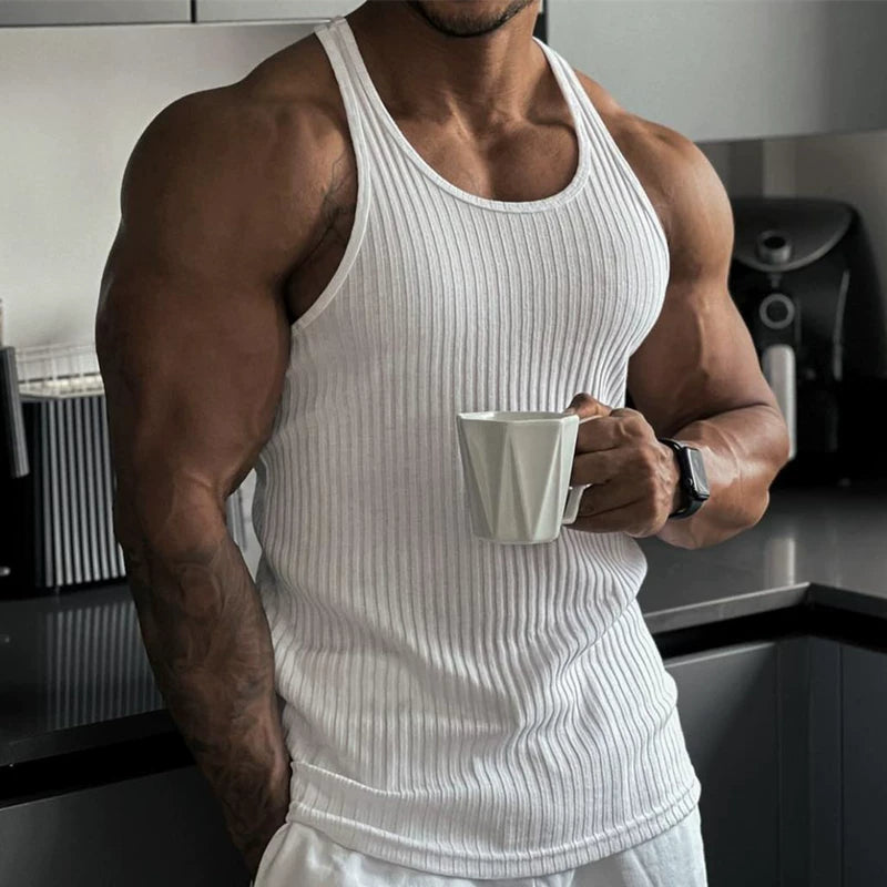 Sports vest men's fitness suit quick drying elastic cross shaped suspender fitness training, iron dog brother trendy brand plus size