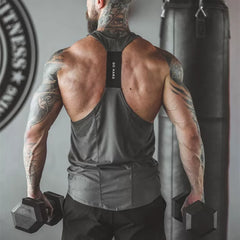 Sports and fitness clothing, men's vest, cross shaped camisole, sleeveless equipment, training, running, tight fitting, quick drying, elastic, plus size trend