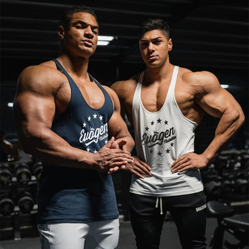 Muscle fitness clothing, men's sports vest, sleeveless, breathable, elastic, dog fashion brand equipment, training, running, summer new style