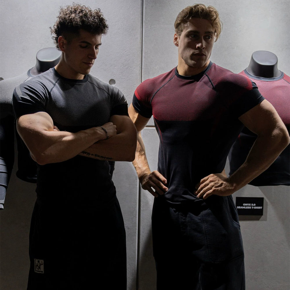 American fashion brand short sleeved men's round neck raglan sleeves, quick drying, breathable, elastic, sports, fitness, muscle massage, iron dog brothers