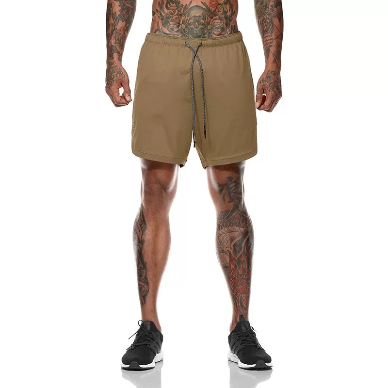 Solid color new sports pants men's mid length pants five quarter length pants fitness pants quick drying breathable elastic muscle shorts trendy plus size