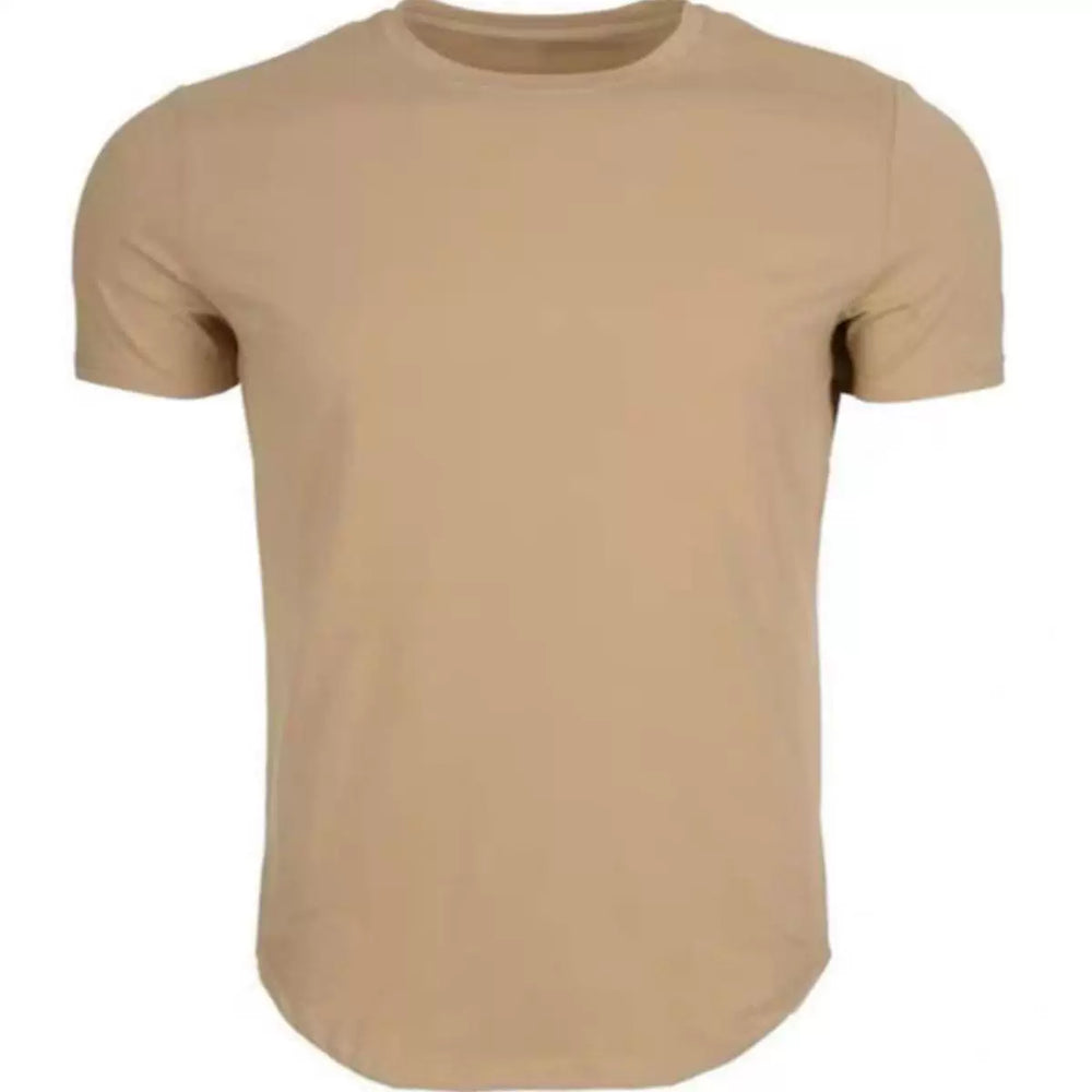 Solid color new sports short sleeved men's T-shirt, fitness stretch muscle training, iron dog brothers, plus size American trendy brand
