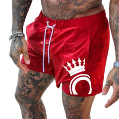 Sports pants, men's shorts, mid length shorts, cropped shorts, running, iron massage, elastic deep squat, fitness muscle type, American fashion brand, plus size