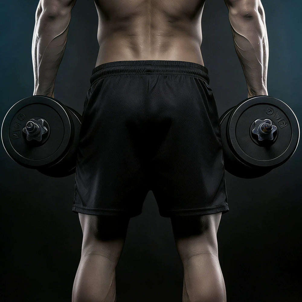 Sports shorts for men, quarter and five inch shorts, quick drying, breathable, elastic, running, exercise, squat, fitness, muscle building, American fashion brand
