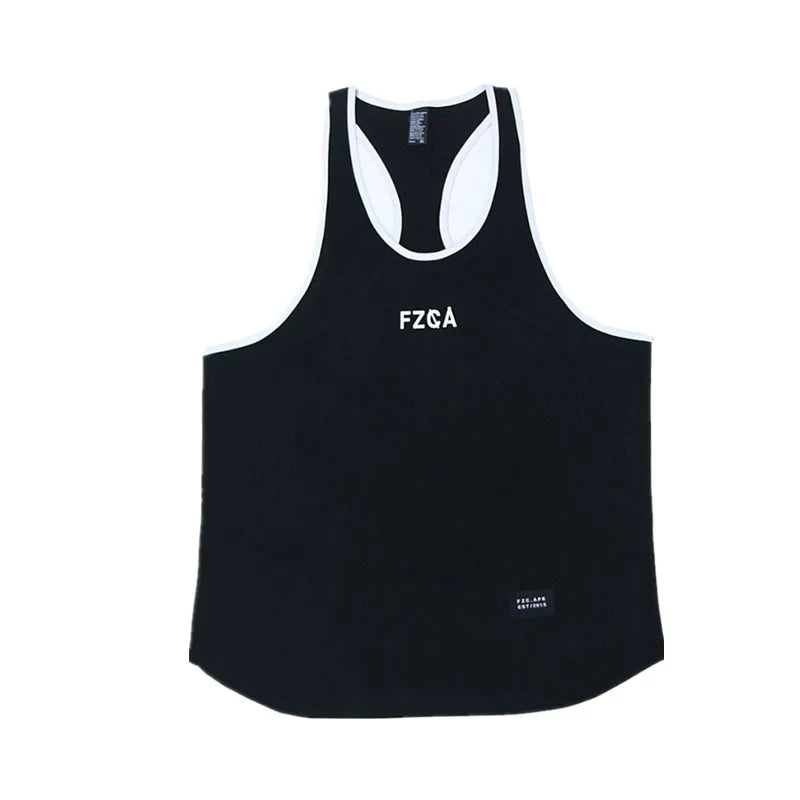 Fitness International Sports Vest Men's Cross shaped Top Strap Iron Training Running Trendy T-shirt American Muscle