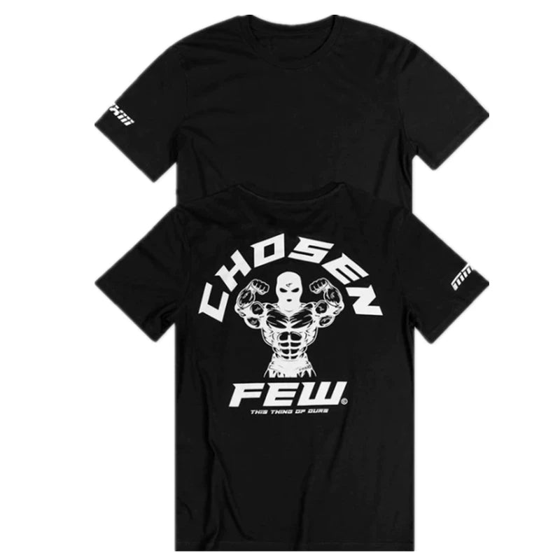Fitness International New Summer Sports Short sleeved Men's T-shirt Elastic Cotton Loose Top Muscle Training Running Trendy Brand