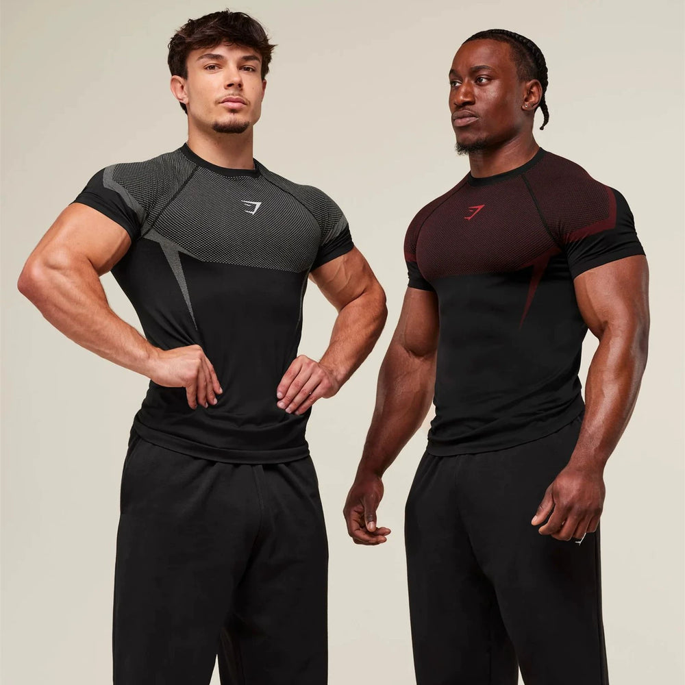 Sports Short sleeved Men's T-shirt Fitness Quick drying Breathable American Trendy Brand Muscle Brushing Iron Cuffs Round Neck Insert Shoulder Sleeve
