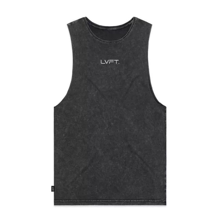 Fitness International Sports Tank Top Men's Shoulder Sleeveless T-shirt Muscle American Iron Training Running Trendy Brand Large Size